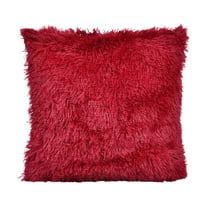 Anvazise Warm Soft Fluffy Throw Pillow Case Cover Cushion Home Bed Sofa Car Decoration Wine Red