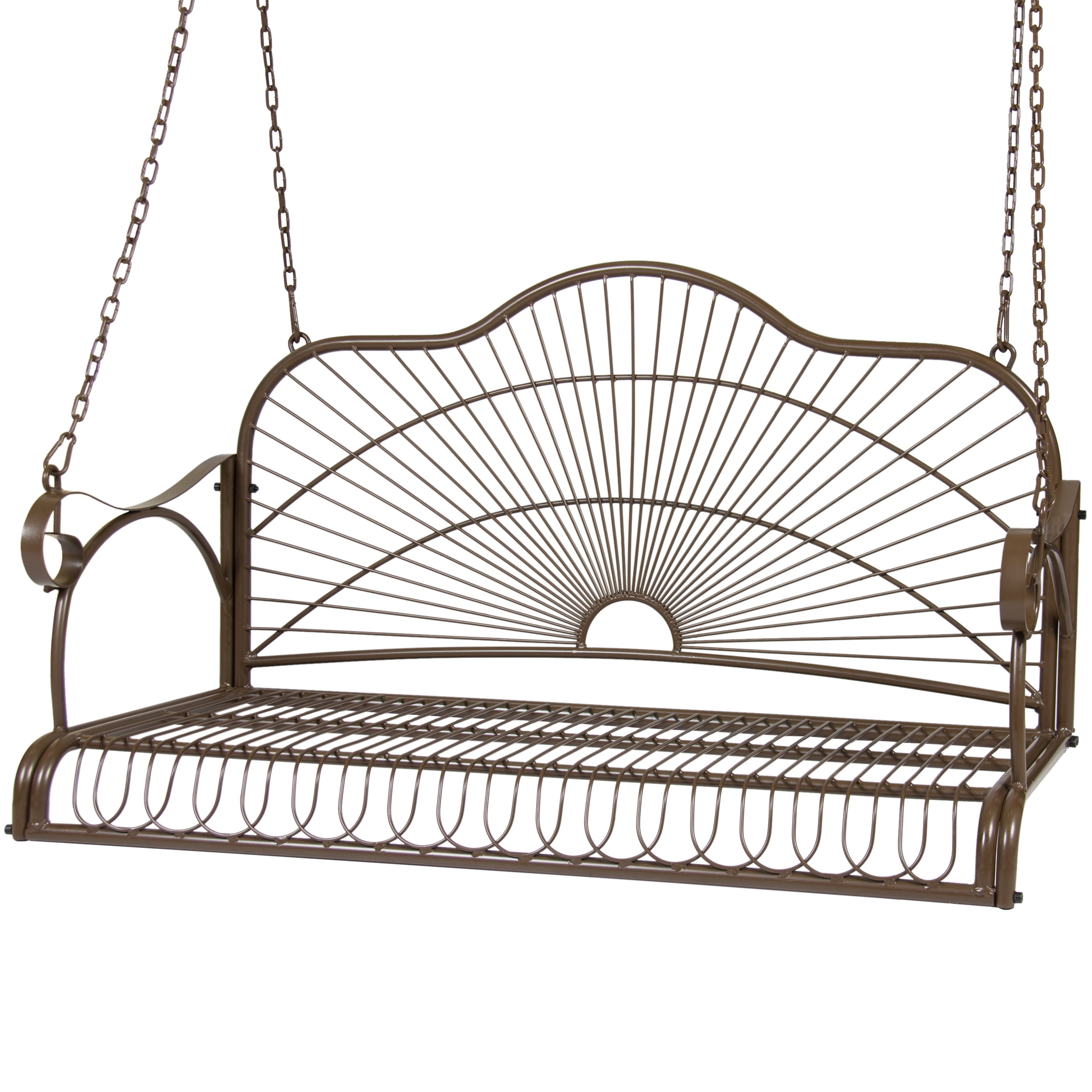 Best Choice Products Outdoor Patio Hanging Iron Porch Swing Chair Bench Seat w Straight... by Best Choice Products