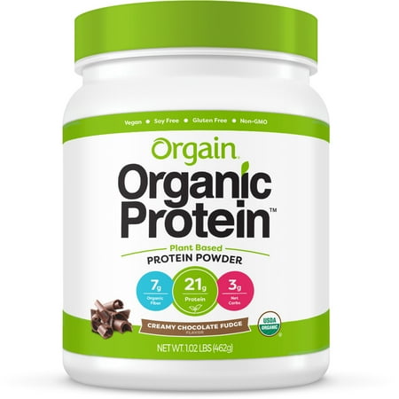 Orgain Organic Plant Based Protein Powder, Chocolate, 21g Protein, 1.0lb, 16.0oz