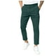thumbnail image 1 of Pantalones informales de color liso con doble pliegue para hombre: corte holgado, versátiles para el trabajo y el fin de semana, material de poliéster, 1 of 8