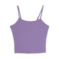thumbnail image 3 of FRSASU 2PC Womens Camisole Sleeveless Round Neck Solid Spaghetti Strap Tank Tops Basic Shirt Purple XXL(XXL), 3 of 7