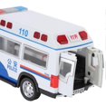 thumbnail image 3 of Model Car Simulation Sound Light Cop Car Toy Emergency Metal Car Open Door Pull Back Forward Gift for Boy, 3 of 4