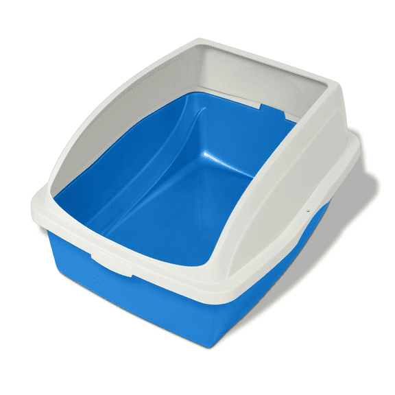 Large Framed Cat Pan Cat Litter Box with Rim Drip shield Colors Vary