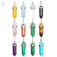 thumbnail image 3 of Gustave Healing Pointed Chakra Pendants Bullet Shape Quartz Crystal Stone Hexagonal Gemstone Charm Randow Color for Necklace Making (Pack of 12), 3 of 9