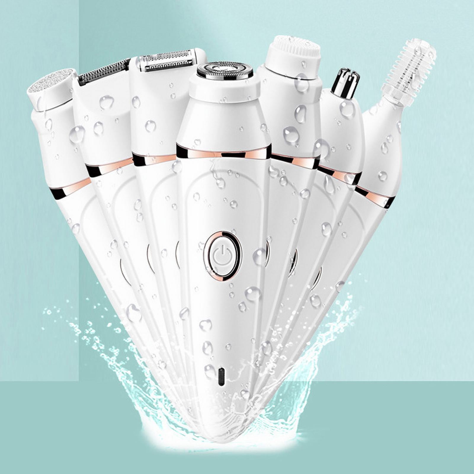 7 In 1 Multifunctional Cordless Face Shaver Set Wet Dry Lady Hair Remover Facial Body Exfoliation USB Rechargeable For Eyebrow Arm Leg