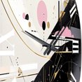 thumbnail image 3 of Designart "Bold Stripes Pink Black Fusion" Cubism Oversized Wall Clock, 3 of 6