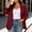 Wine, variant on Plus Size Blazer for Women Elegant Ruched 3/4 Sleeve Blazers Oversized Open Front Cardigan Business Casual Suit Wine XL(XL)