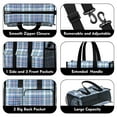thumbnail image 3 of Utility Tote Bag for Women with 11 Pockets, Checkered Teacher Tote with Top Zipper Closure & Thick Bottom Support, Waterproof Beach Bag Work Laptop Bag for Teachers, Students, Nurse Purse, 3 of 5