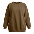 thumbnail image 5 of Binmer Women’s Plus Size Crew Neck Long‑Sleeve Sweatshirt, Oversized Casual Solid Color Pullover Top with Front Pocket,Sizes L-5XL, 5 of 9