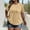 Khaki, variant on CheerKidz Women Plus Size Lace Sleeve Basic Casual Round Neck Tshirt Relaxed Fit Comfortable Cotton Blouse Everyday Wear Soft Breathable Versatile Womens Clothing(Pink,5XL)