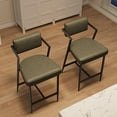 thumbnail image 1 of EDTara Upholstered Bar Stools 2-Pack, Counter Height Seating With Thick Cushions, Sturdy Metal Legs, Backrest and Footrest, 1 of 9