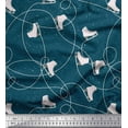 thumbnail image 1 of Soimoi Blue Cotton Duck Fabric Ice Skates Travel Fabric Prints By Yard 56 Inch Wide, 1 of 3