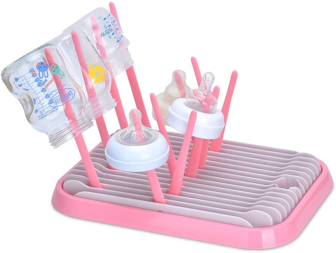 Folding Bottle Drying Rack Baby Bottles Dryer Stand Foldable Bottle