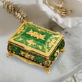 thumbnail image 7 of fenteer Enameled Jewelry Box Desktop Trinket Box for Ear Studs Rings Home Decoration Green, 7 of 7