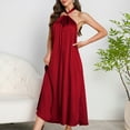 thumbnail image 7 of Kaemgyyd Women Halter Long Nightgown Elegant Sleeveless Backless Nightdress Loose Full Length Flowy Lounge Dress Sleepwear, 7 of 7