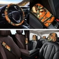 thumbnail image 4 of Yuyamidu Camo Hunting Car Seat Cover with Steering Wheel Cover Seat Belt Covers Orange Wood Arm Rest Cushion Auto Head Rest Covers Keychain Cup Coasters, 14 Pack, 4 of 7