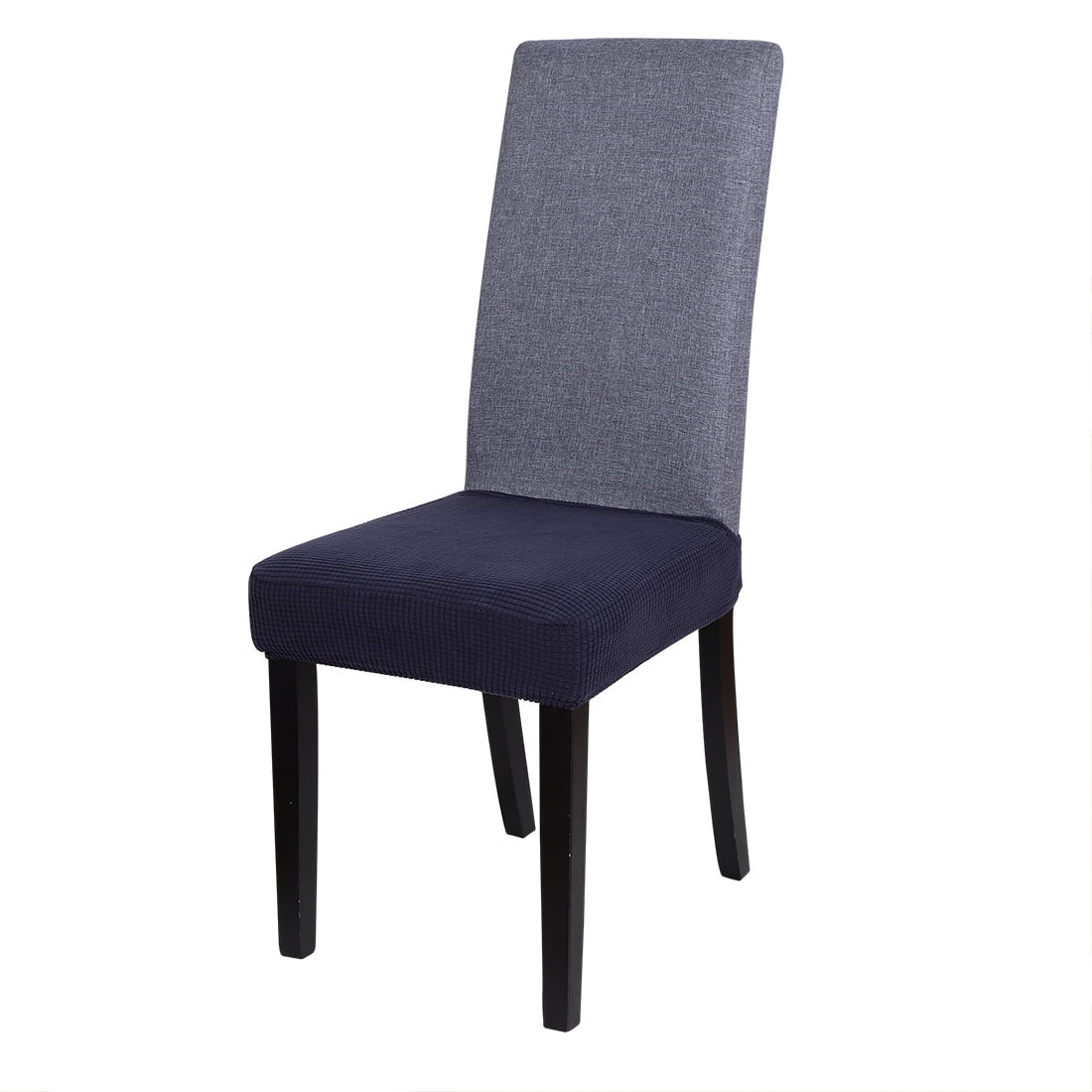 Piccocasa Spandex Corn Striped Stretch Dining Room Chair Covers(1 Piece,Navy Blue)