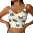 thumbnail image 2 of Haiem Funny Chicken Pattern Womens Sports Bra - U Neck Padded Low Impact Yoga Bra Workout Crop Top Gym Moisture-Wicking Workout Vest -X-Large, 2 of 9