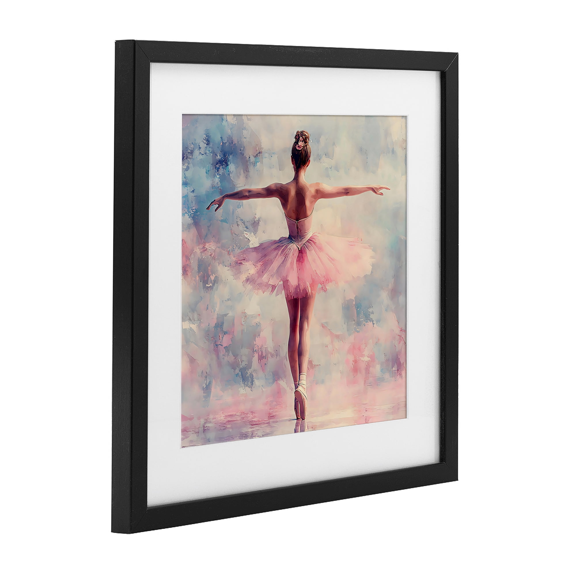 Stupell Industries Elegant Ballet Dancer in Motion Black Framed Print Under Glass, design by Creative Studio