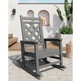 thumbnail image 2 of GloryStar HDPE Outdoor Rocking Chair, Durable Weatherproof Patio Rocker with Wood-Like Texture and 380 LBS Capacity, Comfortable Seating for Balcony, Garden, Backyard and Patio, 2 of 8