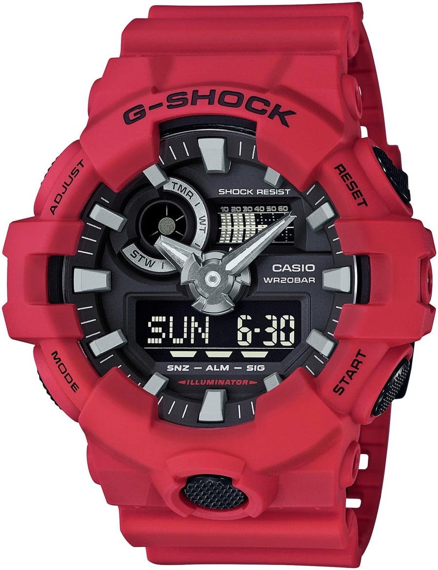 Casio G-Shock Red Digital Analog Watch, Resin Band, Quartz, 200m