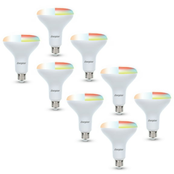 8-Pack Energizer Smart LED Bulb Multi-Color and Multi-White, BR30, 800 Lumens
