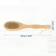 thumbnail image 2 of Unique Bargains 1 Pcs Wood Double Sided Bath Brush Back Scrubber for Shower 14.6 Inches Brown with Long Handle, 2 of 6