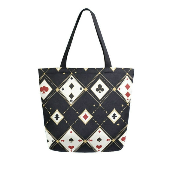 DIXRUYEE Tote Bag Women Weekender Travel Bag Shoulder Handbag Gothic Card Elegance Printed