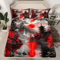 thumbnail image 2 of Manfei Red Cherry Blossoms Full Size Sheets, Tokyo Mount Fuji Lake Bed Sheets, Teens Kids Adult Men Women Sheet Sets, Microfiber Bedroom Decor, 4-Piece, 2 of 7