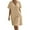 Khaki, variant on ZQUUVOU Women's Dress Solid Color V-Neck Short Sleeve Button Down Loose Knee-Length Summer Dress Olive Green,S
