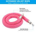 thumbnail image 3 of Unique Bargains 5 Feet Pink Velvet Stanchion Rope, Crowd Control Barrier Rope with Snap Hook, Silver, 3 of 6