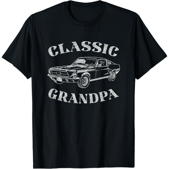 Funny Grandpa Classic Car Graphic T-Shirt100% cotton short-sleeved shirt for both men and women