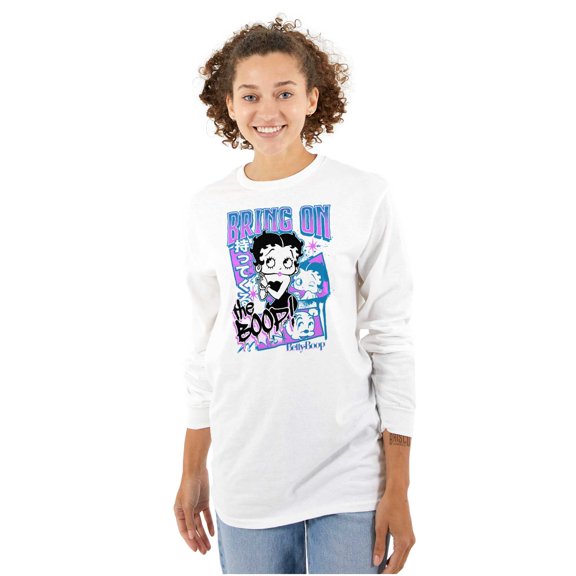 Kanji Style Cartoon Bring on the Boop Women's Long Sleeve T Shirt Brisco Brands S