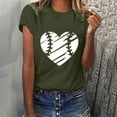 thumbnail image 2 of jsaierl Baseball Mom Shirts for Women Heart Pattern Short Sleeve T Shirt Trendy Crew Neck Summer Top Baseball Fans Tee, 2 of 6
