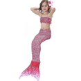 thumbnail image 3 of Conjunto de Bikini con cola de sirena para niña, traje de baño, traje de baño, vestido elegante, ropa de playa, traje de baño, 3 of 4