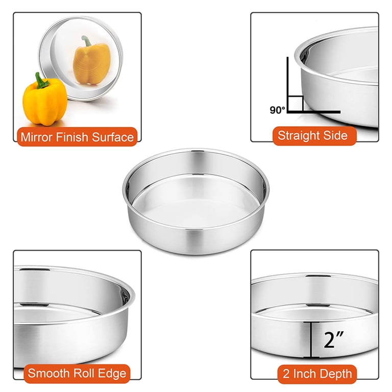 Coliware 3-Piece 8" Stainless Steel Cake Pan Set photo 2
