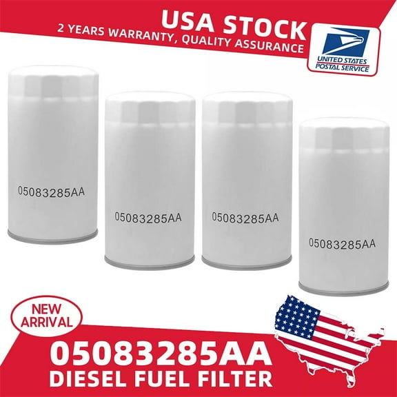 Diesel Engine Oil Filter 5083285AA (Set of 4) For Dodge Ram 2500 3500 5.9L 6.7L