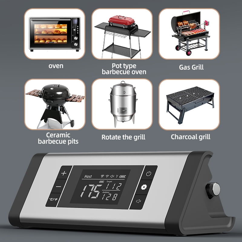 800FT smart wireless meat thermometer, with the thinnest probe, Bluetooth food thermometer, remote tracking and real-time reading through the app, suitable for barbecues, grilling, smoking devices