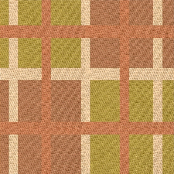Ahgly Company Indoor Square Patterned Cantaloupe Orange Area Rugs, 4' Square