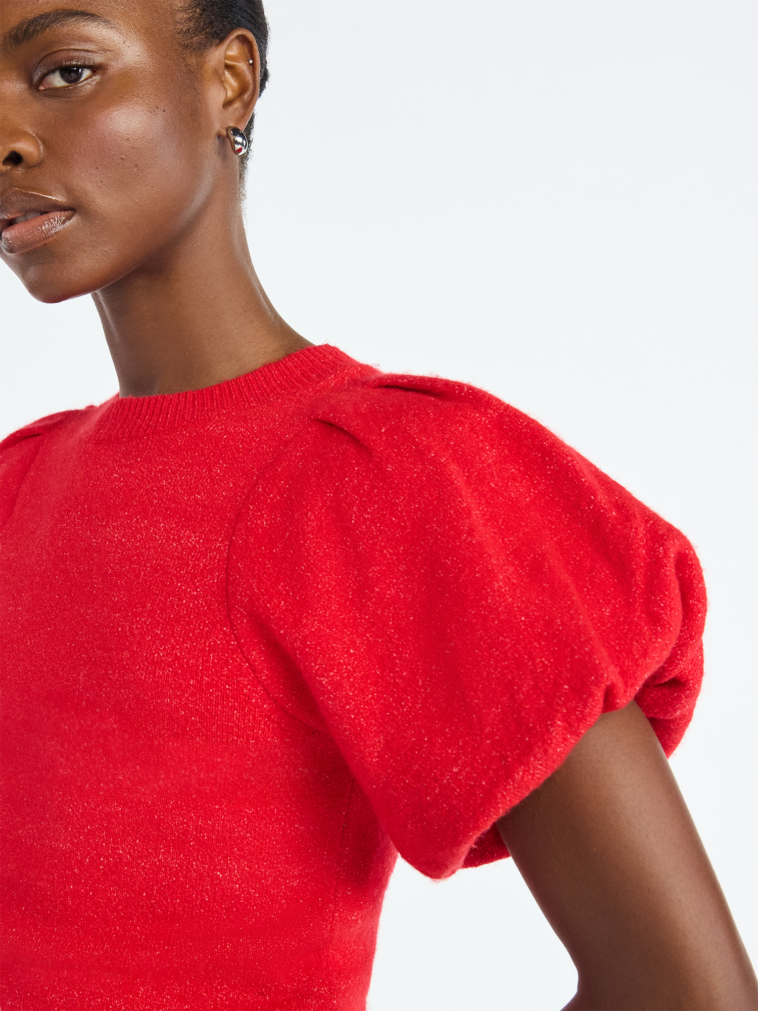 Scoop Women's and Women's Plus Sweater Top with Puff Sleeves, Lightweight, Sizes XS-4X
