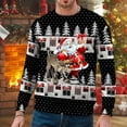 thumbnail image 2 of Mens Christmas Sweater Funny Xmas Holiday Sweater for Winter Patterns Loose Long Sleeve Knit Tops, 2 of 4