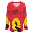 thumbnail image 4 of Simpsons Womens T Shirts V Neck Long Sleeve Tops Causal Loose Summer T-Shirts 4XL, 4 of 7