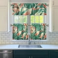 thumbnail image 3 of Hawaiian Palm Leaf Kitchen Curtains Set, 27.5x24 Inch 3 Piece Polyester Drapes for Island Breeze Window Décor, 3 of 6
