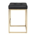 thumbnail image 2 of Modern Luxurious Counter Stool – Sleek Backless Design with Shiny Gold Legs, Upholstered Seat, Perfect Blend of Style and Comfort for Kitchens and Bars, 2 of 4
