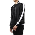 thumbnail image 3 of Ma Croix Mens Track Bomber Jacket Full Zip Lightweight Casual Stretch Slim Fit, 3 of 7