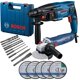 thumbnail image 1 of Rotomartillo Cincelador Bosch Gbh 2-20 D + Esmeril Gws azul Estándar, 1 of 8