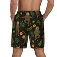 thumbnail image 2 of Lsque Mens Swim Trunks Sloth Doing Yoga Pattern - Bathing Suit Compression Liner - Beach Swim Shorts Swimwear - (S-3XL) - Stretch Quick Dry -Large, 2 of 9