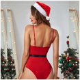 thumbnail image 4 of Vestido de Navidad sexy de una pieza para mujer Body rojo de una pieza Lencería sexy Fridja nalpqowj5475, 4 of 8