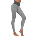 thumbnail image 2 of ICHUANYI Clearance Womens Stretch Yoga Leggings Fitness Running Gym Sports Full Length Active Pants(Gray, S) Ichuanyi Ichuanyi, 2 of 7
