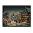 thumbnail image 3 of Designart "Carnival in the Winter Village I" Landscapes Print on Natural Pine Wood, 3 of 5